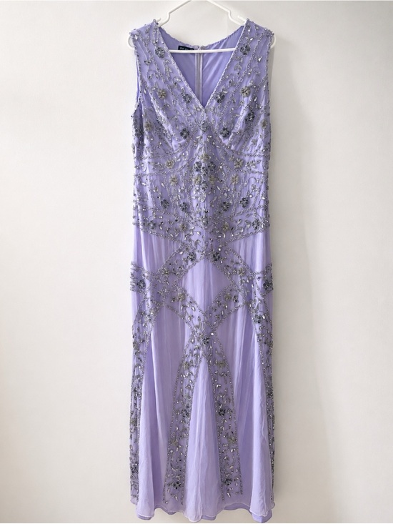 Dresses & Skirts - Vintage Style Lavender Beaded Evening Dress Size 16
